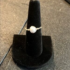 Handmade Silver Tone White Natural Stone